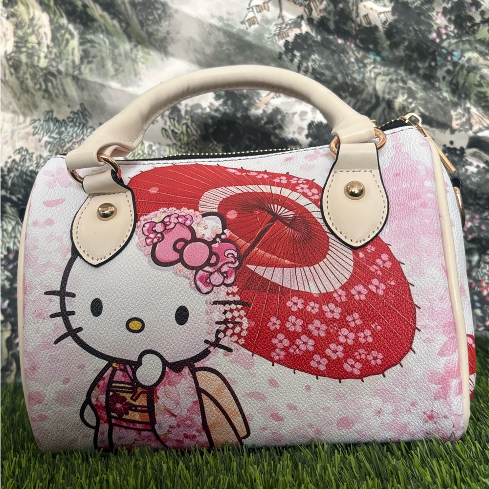 Hello Kitty Pink Mini Dome Satchel with Red Umbrella Graphic CUSTOM 1/1